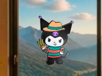 Kuromi Elm Sokağında Kabus Pencere Dekorasyonu
