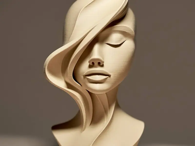 Sculpture abstraite de visage de femme