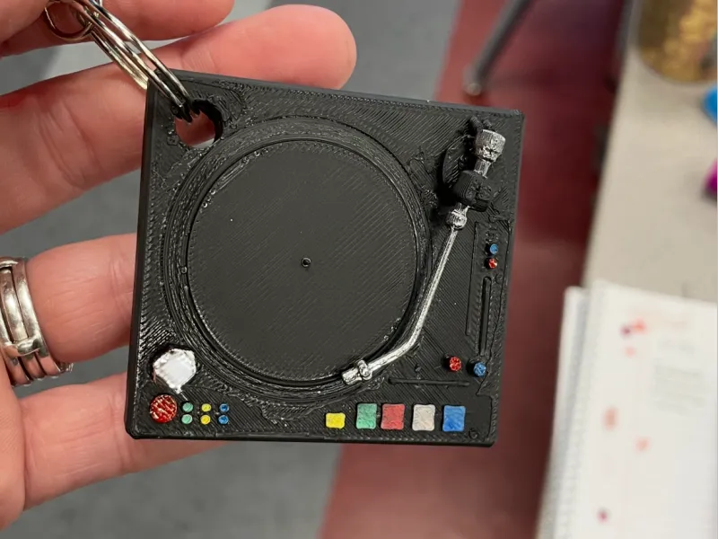 DJ Turntable Keychain