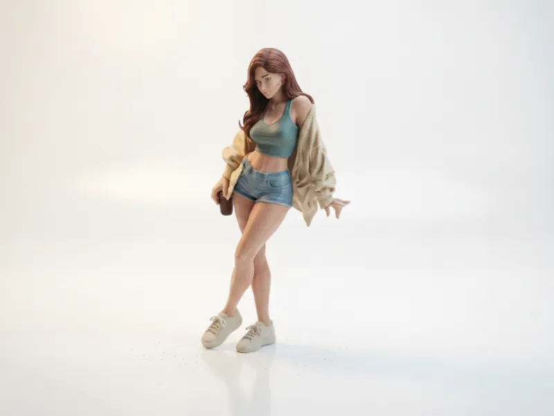 优雅女性雕像现代雕塑3D打印模型