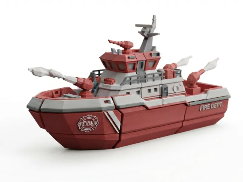 FIRE BOAT STYLIZED