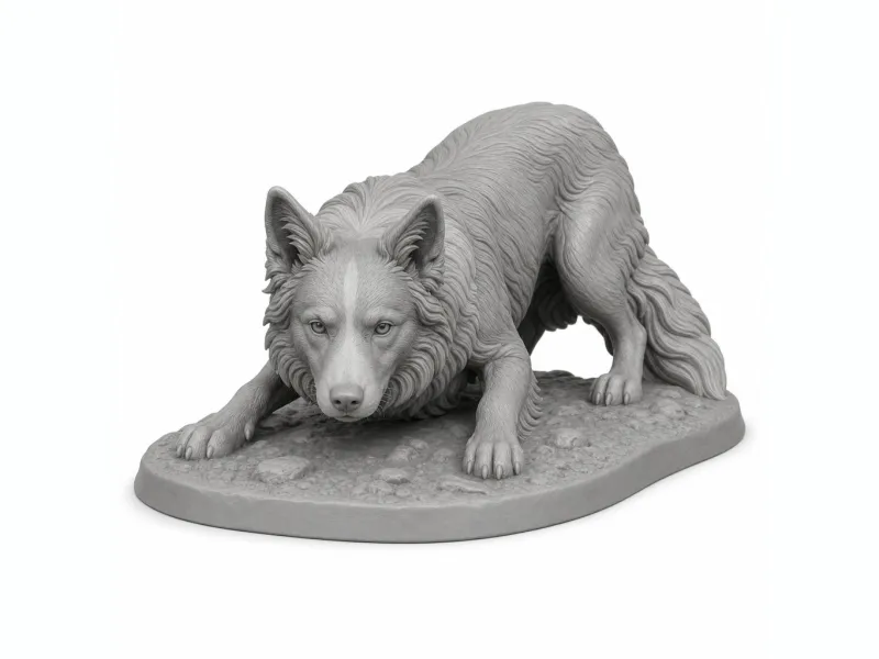 Crouching Border Collie