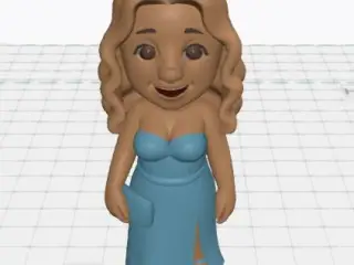 CubeMe Girl in dress and purse on platform