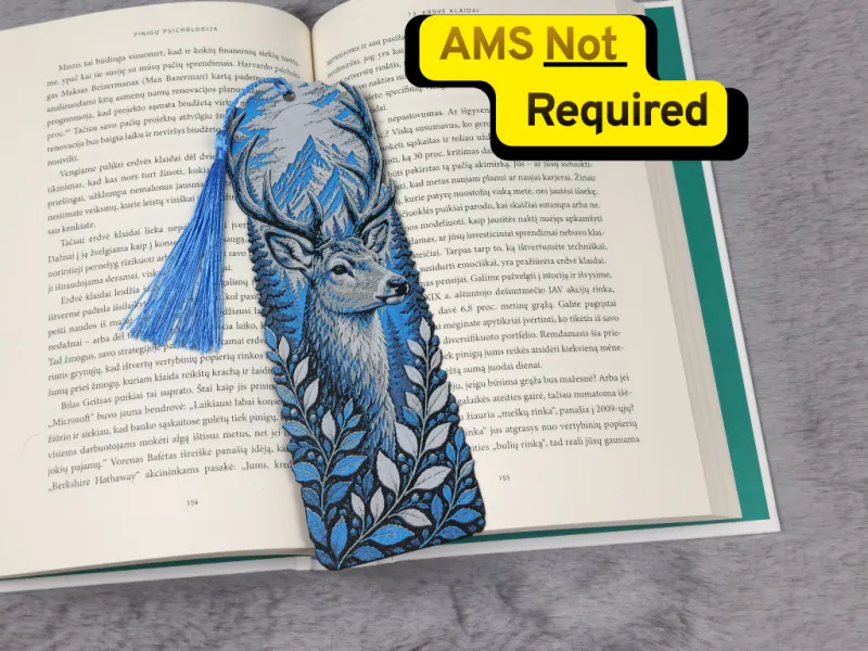 Majestic Deer Mountain HueForge Bookmark