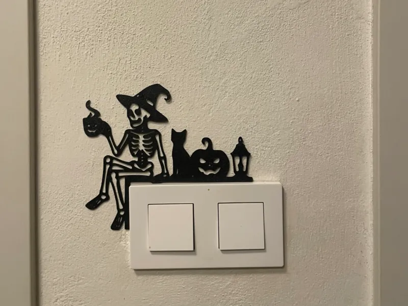 Lâmina esqueleto halloween café