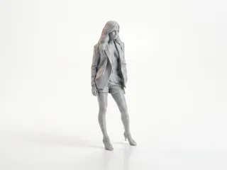 Jacket Lady Figurine Female Figure 3D Printable
