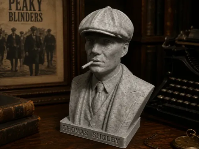 Busto de Thomas Shelby – Retrato de Gângster de Peaky Blinders