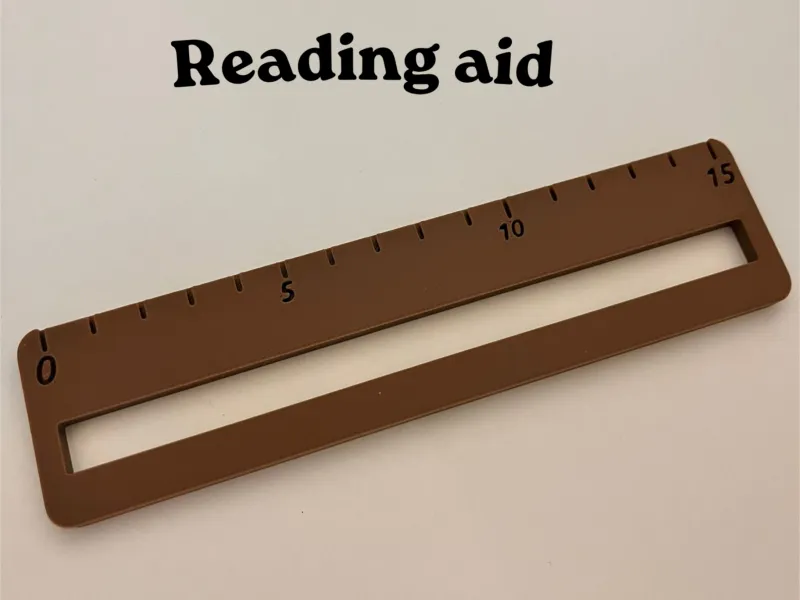 reading aid (ruler: cm/inch)