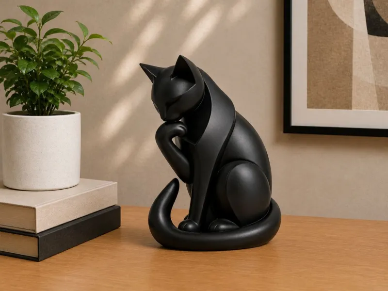 Thinker Cat Sculpture