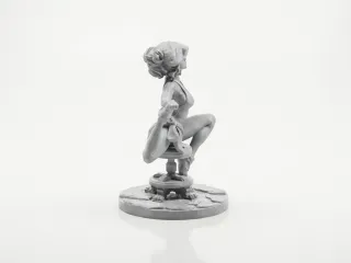 Lady Stretching Office Chair Female Figure 3D Printable