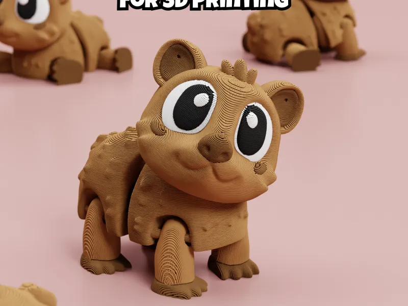 Articulated Wombat 3D Print File: Flexi Fidget Toy