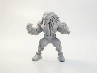 Buff Predator Figurine Muscular Character 3D Printable