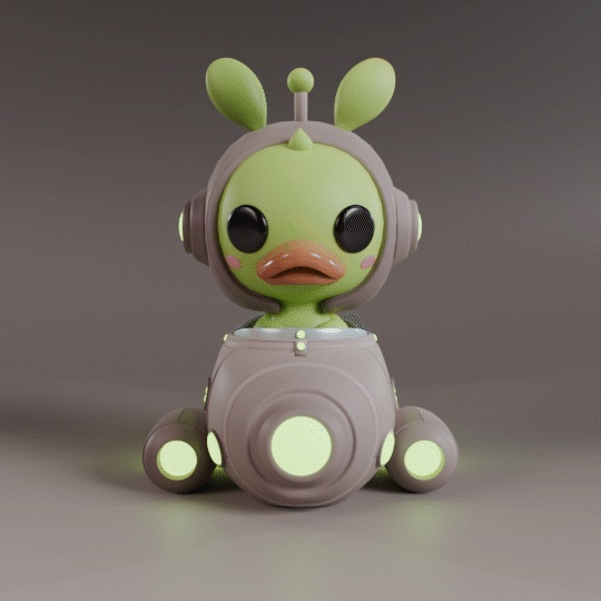 Alien duck with his ship-0