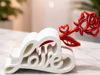 LOVE MELTED WITH HEART / TEXT STAND / VALENTINE