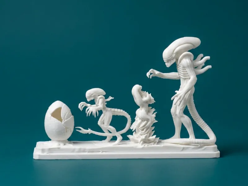 Modelo 3D do Ciclo de Vida do Xenomorfo de Alien