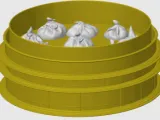 Dumpling dough with bamboo steamer and serving tray-0