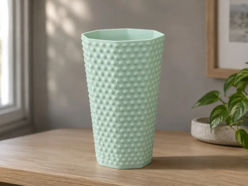 Vaso svasato scanalato con puntini in rilievo