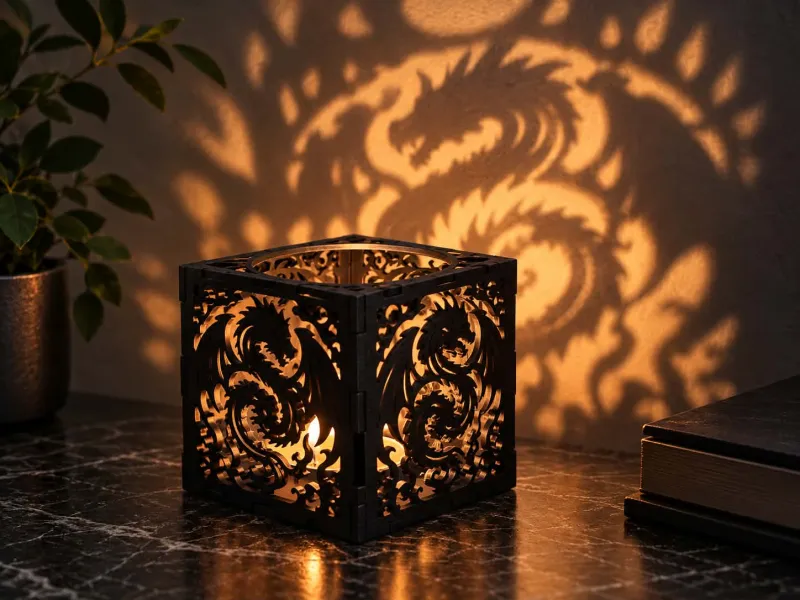 Dragon Shaddows Tea Candle Holder
