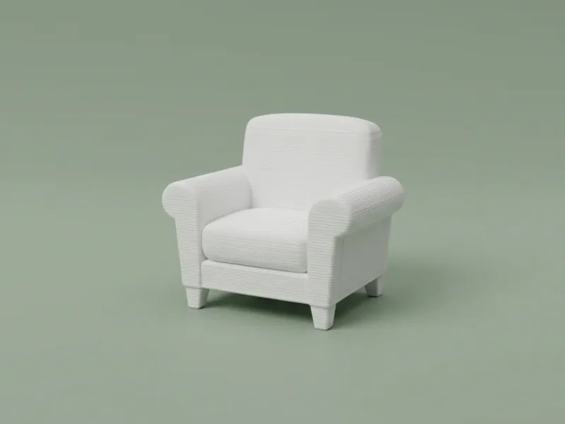 Classic Upholstered Armchair – Dollhouse Furniture