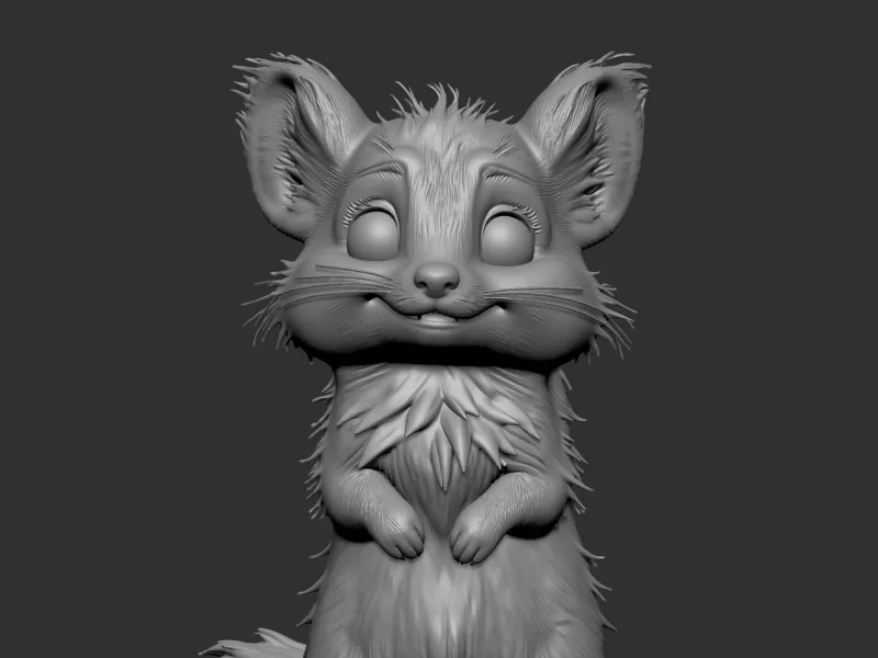 fluffy cartoon rodent 3D print model