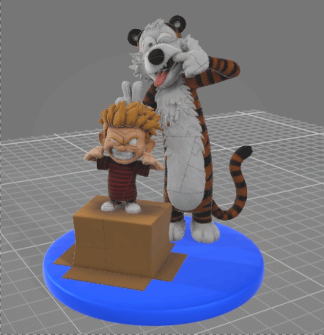 Calvin and Hobbes Funny Faces Diorama for 3D Printing