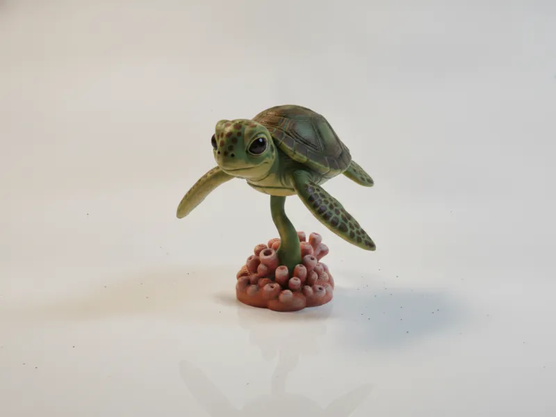 Cute Sea Turtle Swimming - Graceful Ocean Swimmer