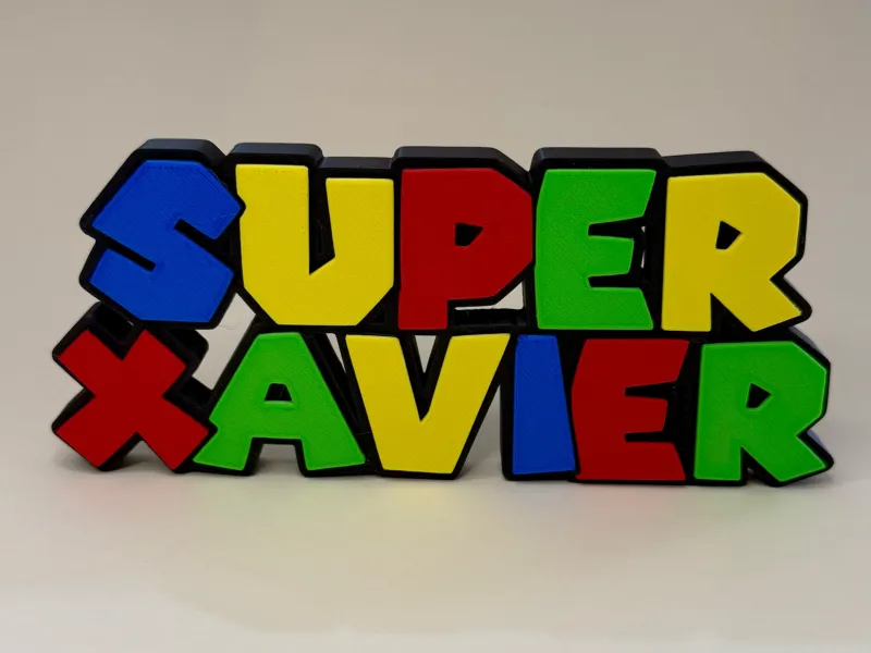 Nome Estilo Super Mario - Personalizável "SUPER XAVIER"