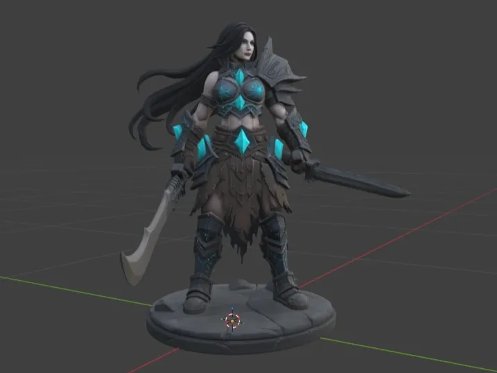 Abyss Huntress – Dark Fantasy Warrior
