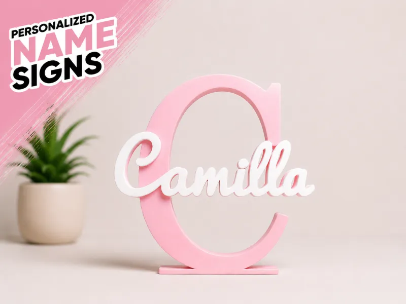 Placa de Nome 3D - Camilla