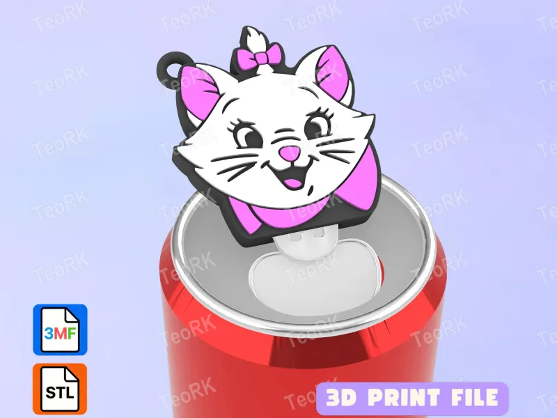 Soda Tab Opener Keychain KITTEN MARIE