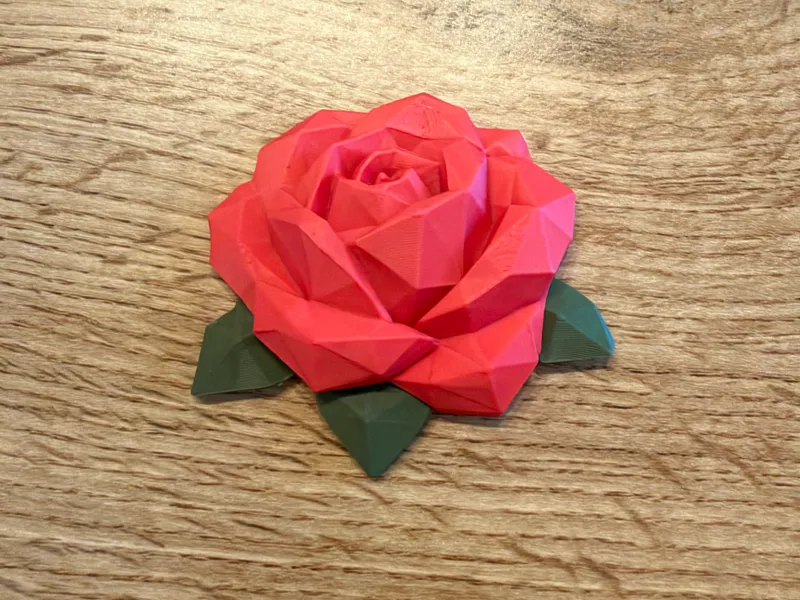 Low poly Rose badge / keychain