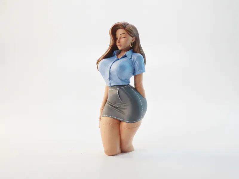 Фигурка школьницы, женский персонаж, модель для 3D-печати