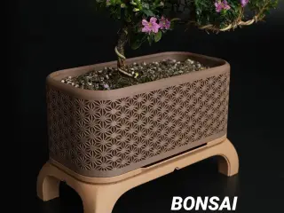 Kumiko Bonsai Planter with Legs (Rectangle)