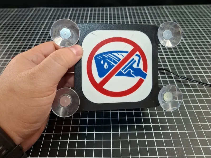 Car LED Lightbox: No Wash Windshield Warning Sign