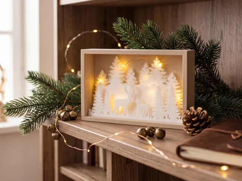 Cena de Inverno em Shadowbox – Iluminável