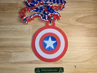 Marvel Captain America Medallion and Chain Necklace