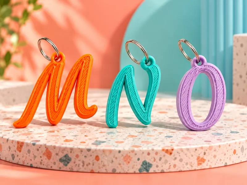 Chaveiros de Letras M–N–O | Iniciais Elegantes Impressas em 3D