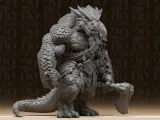#090 Massive Dragonborn Brute Warrior Miniature-0