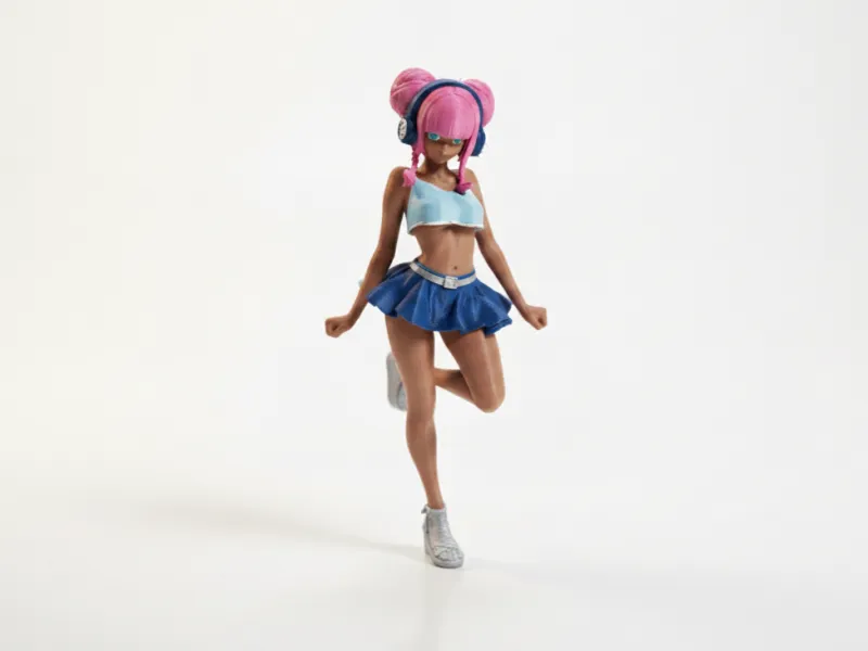 Headphones Girl Anime Figurine 3D Printable