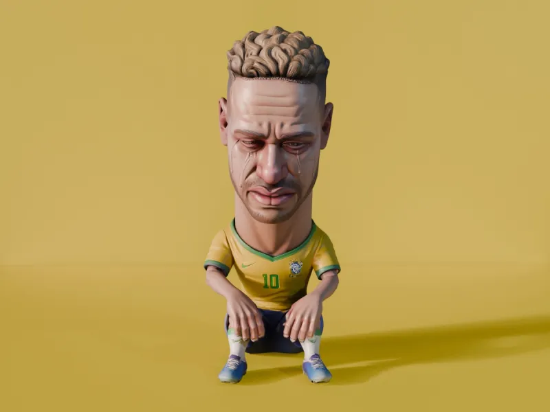 Neymar Jr. "Sad Striker" Statue - Premium Football