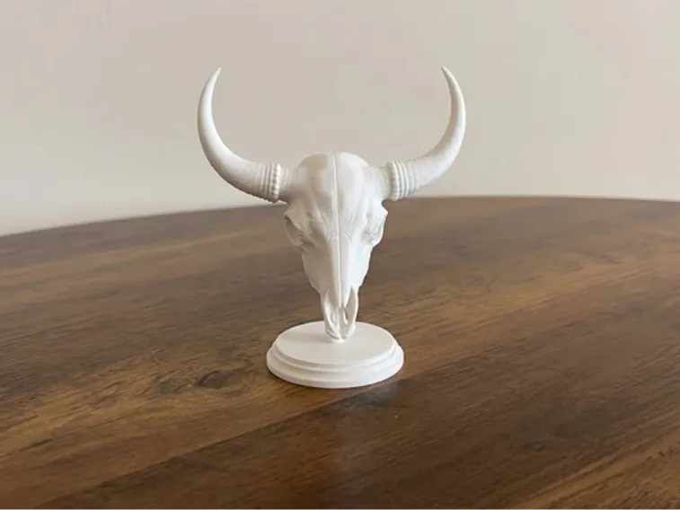 Buffalo Skull with Horns on Stand - Model