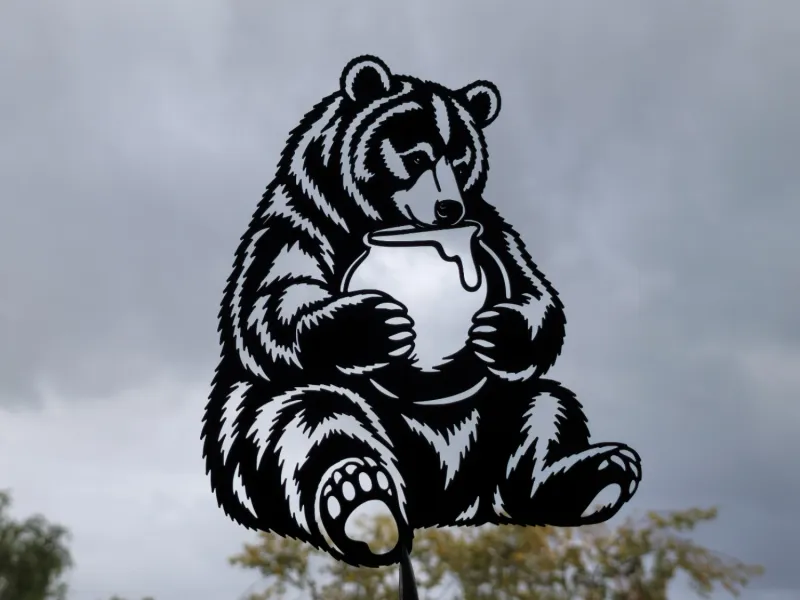 Bear with Honey Pot Wall Art Decor