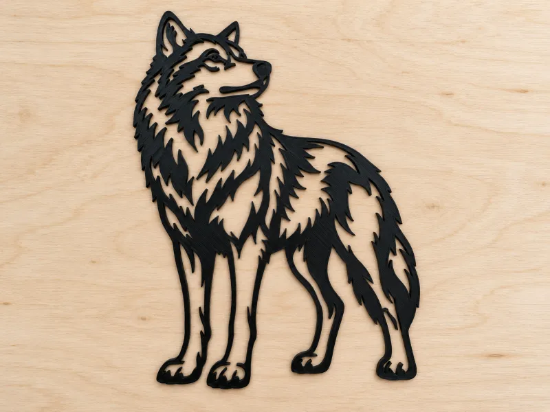 Arte de parede de Lobo Cinzento para decoração de casa