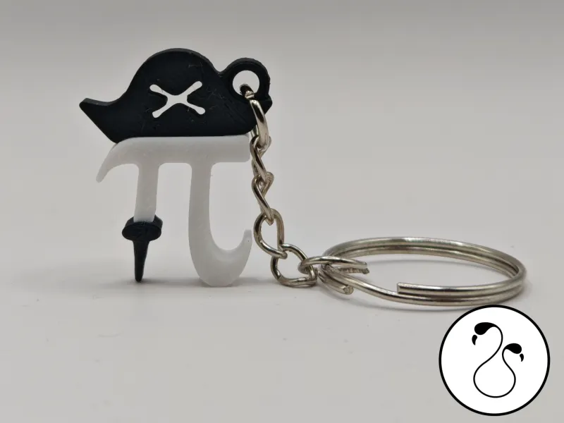 🏴‍☠️ Pi-Rate (π-rate) - Pi Day Keychain (March 14th / 3.14)