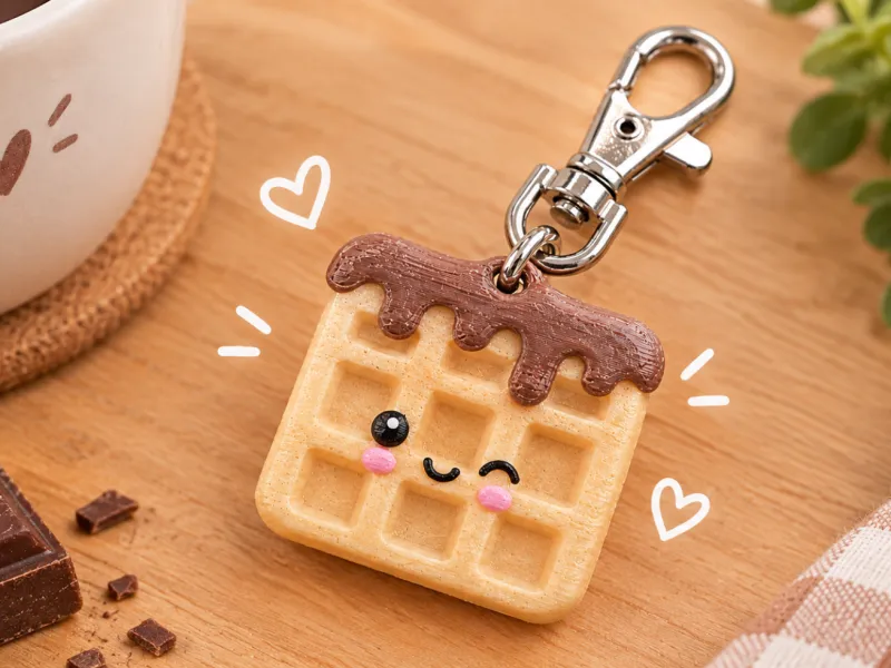 waffle keychain