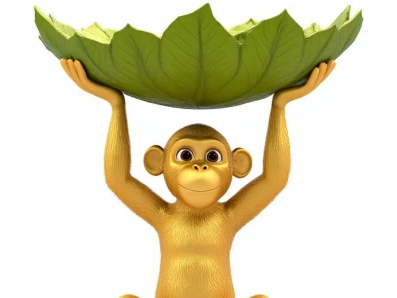 Affe mit Blatt