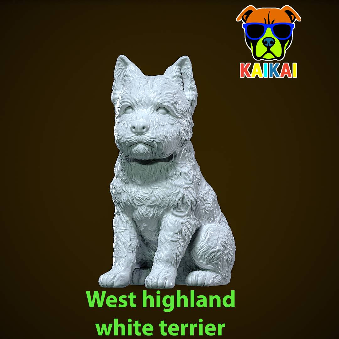 West Highland White Terrier Dog model - statue - 3D print