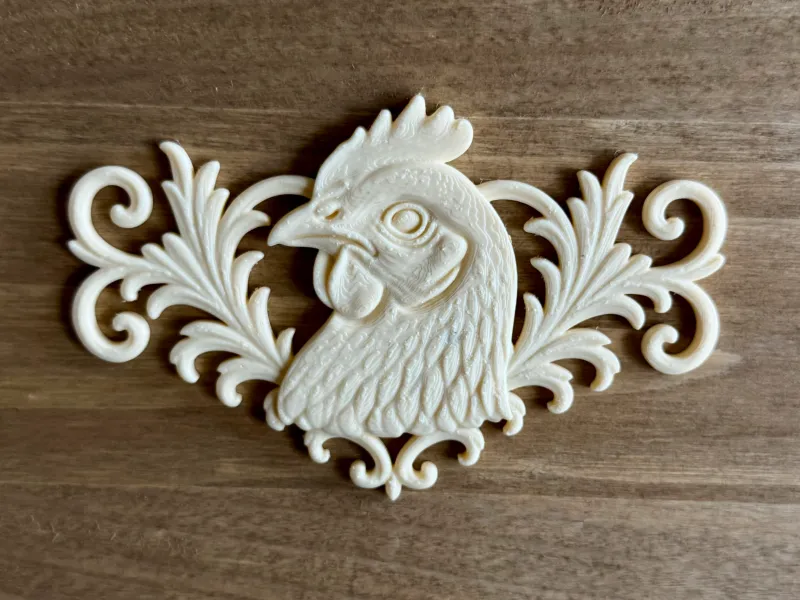 set di bassorilievi modello simbolo animale gallina