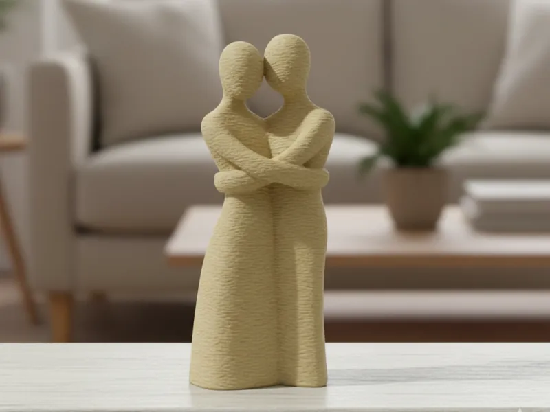 Minimalist Sculpture of Embracing Couple – Kiss