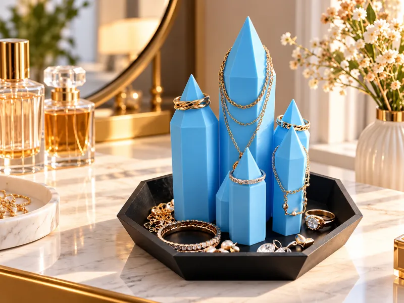 Crystal Jewelry Holder – Geometric Ring Organizer